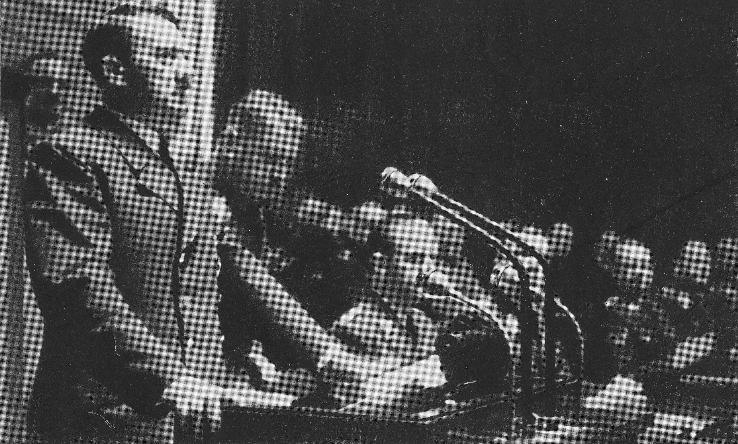 Adolf Hitler during his speech in Berlin's Kroll-Oper as he declares war to the United States